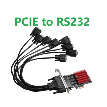 Плата расширения PCIE 1X к последовательному 8*COM-порту RS232 DB9 5