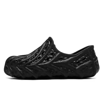 Полые дышащие мужские сандалии, амортизирующая обувь для пещер, летняя пара противоскользящих пляжных тапочек, уличная повседневная женская обувь