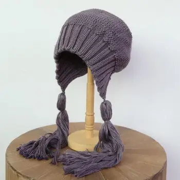 Популярная женская вязаная шапка с плетеной бахромой Элегантная женская шапка Good Touch Dome Beanie 3