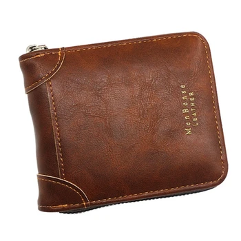 Портативный держатель кредитной карты на молнии, кошелек из искусственной кожи, портмоне для мужчин, сумка для мелочи, 517D 14