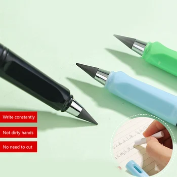 Портативный набор сменных чернильных ручек для карандашей без чернил, Нескользящий держатель для ручек с ластиком, Портативный стильный дизайн для студентов и преподавателей