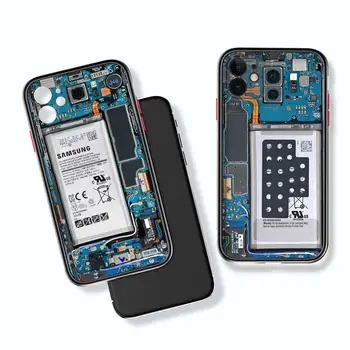 Посмотрите на внутреннюю сторону задней панели Чехла для телефона, Красочный Бампер, Противоударный Прозрачный чехол для iPhone 12 11 Pro Max XR X XS 7 8 Plus 13