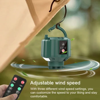 Походная палатка для кемпинга на открытом воздухе, многофункциональный USB-перезаряжаемый вентилятор, портативный съемный подвесной вентилятор со светом для кемпинга, палатки для пикника