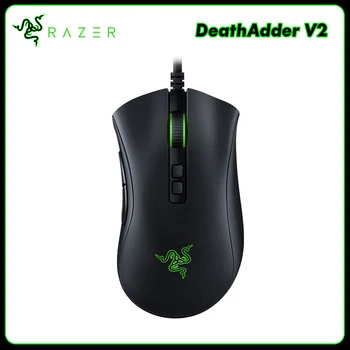 Проводная игровая мышь Razer DeathAdder V2 с оптическим сенсором 20000 точек на дюйм, мыши Chroma RGB, 8 программируемых кнопок, мышь эргономичного дизайна 15