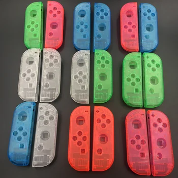 Прозрачная настройка, пластиковый корпус, сменная крышка корпуса и средняя рамка для контроллера Nintendo Switch Joy-con 7