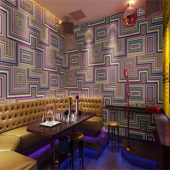 Простой скандинавский геометрический узор, цветные обои в стиле ретро, КТВ-бар, гостиная, магазин обоев, декор фоновой стены 5