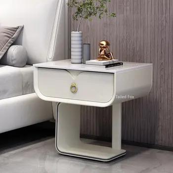 Простой современный прикроватный столик для спальни кожаный топ роскошные мини-тумбочка для хранения ящик шкафа подгоняли бытовой мебелью XY50BT