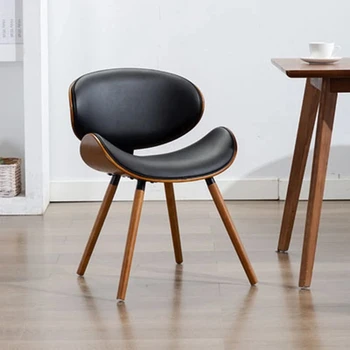 Рабочие стулья для столовой с поддержкой спины Эргономичный дизайн гостиной Кожаный офисный шезлонг Nordic Sillas Мебель для дома 3