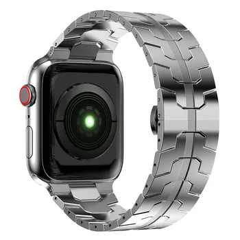 Ремешок для часов Роскошный металлический ремешок с цельным звеном, цепочка, стальной браслет для Iwatch Apple Series 8 7 6 5 Ultra Correa Para 13