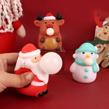 Рождественская Игрушка для замешивания теста Снеговик Санта Клаус Лось, Выдувающий Пузыри, Игрушка для Рождественской вечеринки, Новогодний Домашний декор, Орнамент Navidad 7