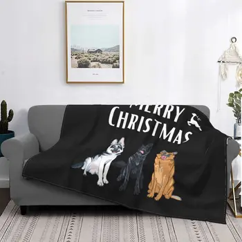 Рождественская Цитата, Мультяшные Одеяла Немецкой Овчарки, Теплое Фланелевое одеяло для собак GSD для домашнего дивана в спальне 9