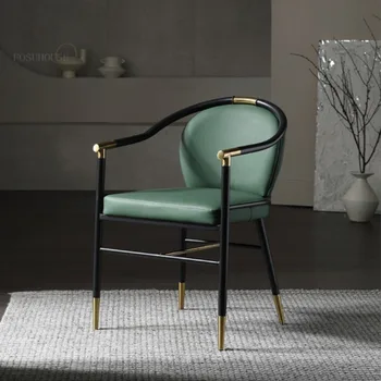 Роскошные дизайнерские стулья для переговоров, Современный обеденный стул, Гостиничный кожаный стул, Обеденные стулья с скандинавской спинкой, мебель для домашней столовой