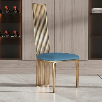 Роскошный трон в скандинавском стиле, Металлические обеденные стулья, Кухонная мебель, Домашний комод, Современный ресторанный стул, Креативный дизайнерский стул 9