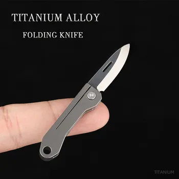Ручка Ножа Из Титанового Сплава Маленький EDC Складной нож Для Самообороны Тактический Карманный Нож Брелок Подвесной Открытый Мультиинструмент Подарок 17