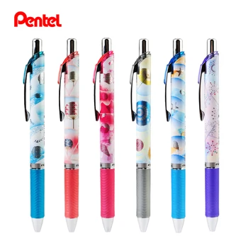 Ручки Pentel Energel с игольчатым наконечником 0,5 мм, летняя ограниченная серия, черные чернила, выдвижная гелевая ручка 1