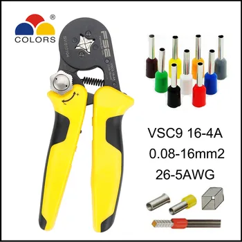 Ручные инструменты VSC9 16-4A мини-саморегулирующиеся обжимные плоскогубцы fasen tool Special 26-5AWG Шестигранный обжим 0,08-16мм2 1