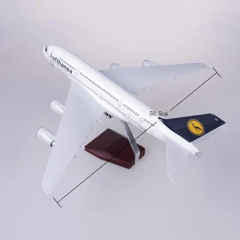 Самолет в масштабе 50,5 СМ 1/160 380 A380 Авиакомпании Lufthansa Модель Авиакомпании С Легкими Колесами, Отлитый под давлением Из Пластиковой Смолы, Игрушки-Самолеты, Подарки Для Детей 3