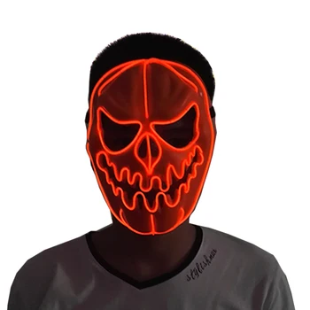 Светодиодная светящаяся тыквенная маска на Хэллоуин, праздничный костюм на Хэллоуин, реквизит для косплея, маскировка для рейв-вечеринки, ночная мигающая маска 8
