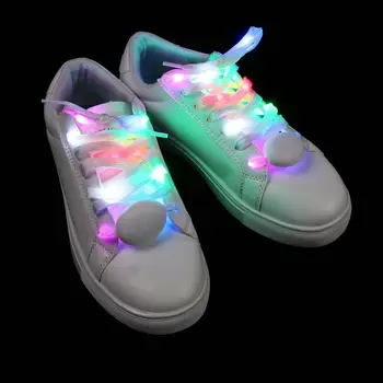 Светодиодные шнурки для спортивной обуви, Светящиеся шнурки для обуви, Светящиеся шнурки для обуви, Круглая вспышка, Шнурки для обуви без галстука, Ленивые шнурки для обуви, декор для вечеринки 6
