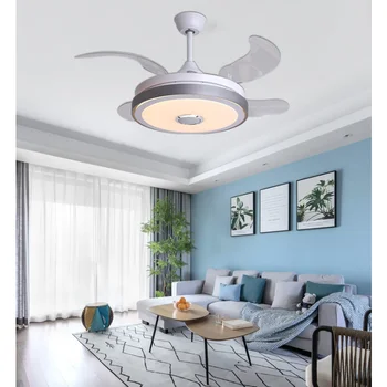 Светодиодный потолочный вентилятор, Подвесной светильник, Люстра, Невидимая домашняя гостиная, спальня, столовая, преобразование частоты, bluetooth электрический 15