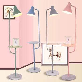 Светодиодный торшер Macaron, лампа на железной полке, лампа для спальни, гостиной, кабинета, журнальный столик, лампа для сидения со светодиодной защитой для глаз 11