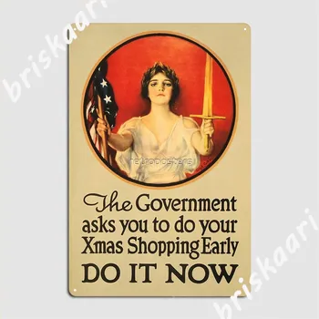 Сделайте Свои Рождественские Покупки Пораньше, Сделайте Это Сейчас, Художественная Металлическая Вывеска Пропаганды Войны в США, Персонализированная Клубная Настенная Табличка, Жестяной Плакат 12