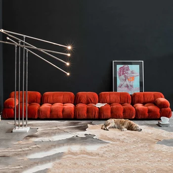 Секционный диван Relax Xxl Soft Comfort с ультралегким модулем для всего тела, Большой диван-татами середины века, дизайнерская мебель Divano для дома 15