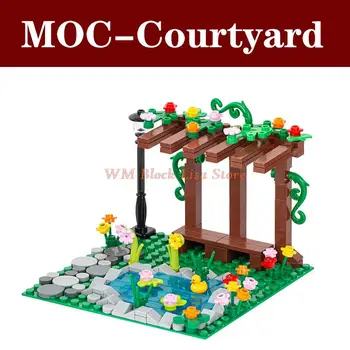 Серия MOC3007 City, пруд, парк с утками, вид на улицу, строительные блоки, развивающие игрушки для детей, друзья для девочек, подарки 8