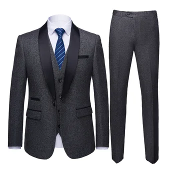 Серое мужское пальто, сшитое на заказ, дизайн брюк для мужчин, темно-синие свадебные костюмы, официальная деловая офисная одежда для выпускного вечера, блейзеры 13