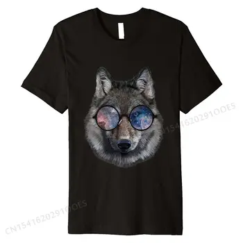 Серый Волк в космической Галактике, футболка с круглыми солнцезащитными очками в стиле ретро, повседневные обычные топы, футболки, модные хлопковые мужские футболки 14