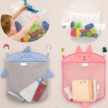 Сетчатая сумка для детской ванной комнаты, сумка для игрушек для ванны, детская корзина для игрушек, сетка в виде мультяшных животных, водонепроницаемая ткань, песочные игрушки для хранения на пляже 6