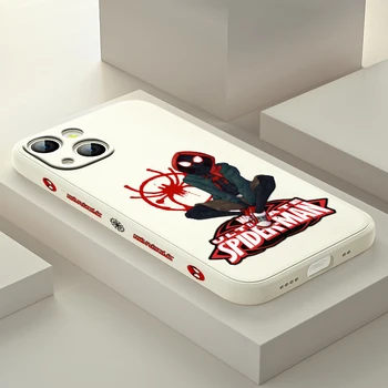 Силиконовый чехол для телефона Marvel cartoon spiderman для Apple iPhone 13 12 Mini 11 Pro XS MAX XR X8 7 6S SE Plus с жидким покрытием 9