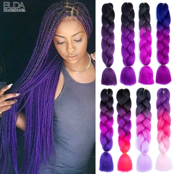 Синтетические Гигантские Косы Kane Kalon Hair Для Африканской Косы 24 Дюйма, Коробка Для Вязания Крючком, Насадка Для Наращивания Волос Для Женщин, Фиолетовый 1