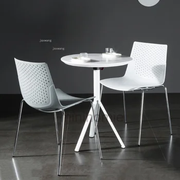 Скандинавская дизайнерская мебель Обеденный стул для отдыха Современный минималистичный пластиковый стул для кафе Офисные стулья для переговоров со спинкой CP 17