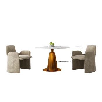 Скандинавское современное легкое роскошное кресло для отдыха на стойке регистрации, небольшой круглый стол, комбинация стола и стула, обеденные стулья 14