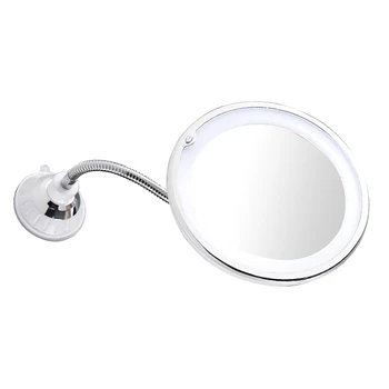 Складное зеркало с присоской, вращающееся на 360 градусов, светодиод 10X с прочной присоской, Портативное беспроводное зеркало для путешествий и дома