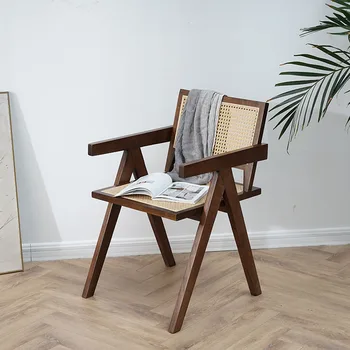 складной обеденный скандинавский стул с акцентным подлокотником дизайнерский кухонный скандинавский стул роскошная современная деревянная мебель sillas de cocina 17