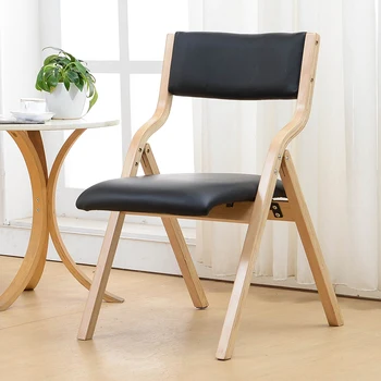 Складной стул из скандинавского изогнутого дерева, простой письменный стул, домашние обеденные стулья со спинкой, мебель для дома, компьютерный офисный стул для отдыха 14