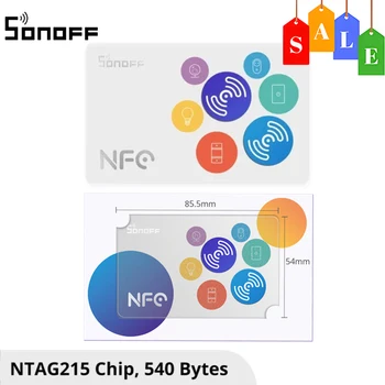Смарт-метки SONOFF NFC Tag 215 микросхем 540 Байт Ярлыки автоматизации Нажмите, чтобы запустить смарт-сцену, совместимую с телефонами с поддержкой NFC