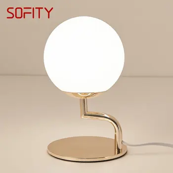 Современная настольная лампа SOFITY Простой дизайн, светодиодный стеклянный настольный светильник, модный декоративный светильник для дома, гостиной, прикроватной тумбочки в спальне