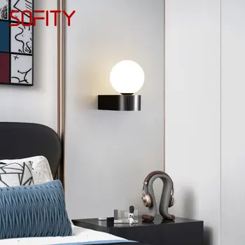 Современное бра из черной латуни TEMAR LED 3 цвета, просто креативный светильник рядом со светильником для домашнего декора спальни.