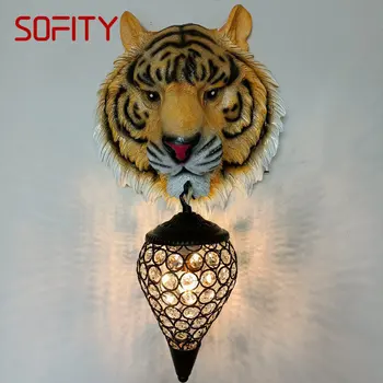 Современный настенный светильник SOFITY LED Creative American Tiger Бра для дома, гостиной, спальни, прикроватной тумбочки, декора веранды