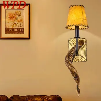 Современный настенный светильник WPD из смолы, креативные бра из Бычьего рога, светильники для дома, гостиной, спальни, коридора, декора 1