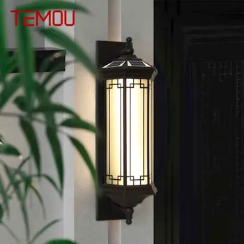 Солнечный настенный светильник TEMOU, современные уличные бра, светодиодные водонепроницаемые IP65 для дома, виллы, балкона, внутреннего двора 16