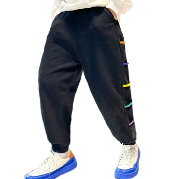 Спортивные штаны для мальчиков, штаны для мальчиков в полоску, повседневные детские штаны, весенне-осенняя одежда для мальчиков 6 8 10 12 14 12