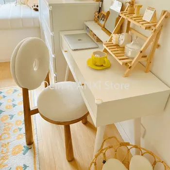 Стул для гостиной в скандинавском стиле, Бархатный салон для отдыха, Роскошный Современный стул из белого дерева, Мебель для дома Lazy Cadeira WKYZ 12