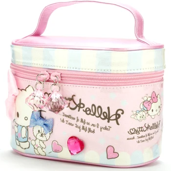 Сумка Hello Kitty, женская сумка для туалетных принадлежностей, косметичка для девочек, кавайный подарок, органайзер для макияжа, милый чехол для макияжа 1