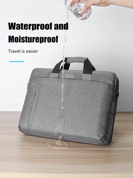 сумка для ноутбука с рукавом 13,3 14 15,6 17 дюймов, водонепроницаемая сумка для ноутбука Macbook Air Pro, компьютерная сумка через плечо, сумка-портфель