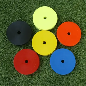 Табличка для обозначения футбольных тренировок Нескользящая тренировочная яркого цвета Футбольный тренировочный круглый диск с препятствиями Футбольные виды спорта 12