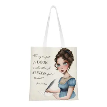 Тетрадь Джейн Остин, сумка для покупок, забавный роман писателя, холщовые сумки для покупок на плечо, сумки большой емкости. 14